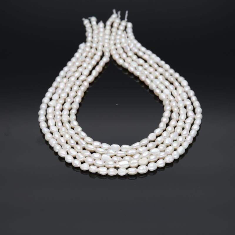 Black Friday - Reduceri [Perle de cultura alb bob neregulat 3-5 mm] Promotie