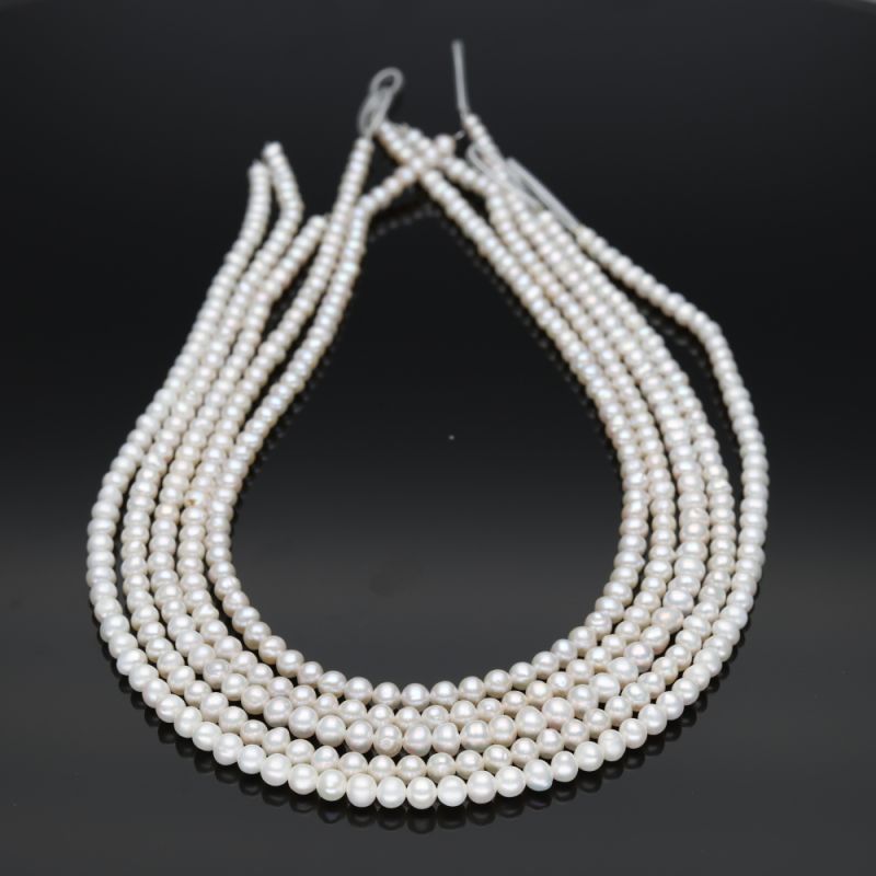 Pietre Semipretioase - Perle de cultura alb 4-5 mm V2