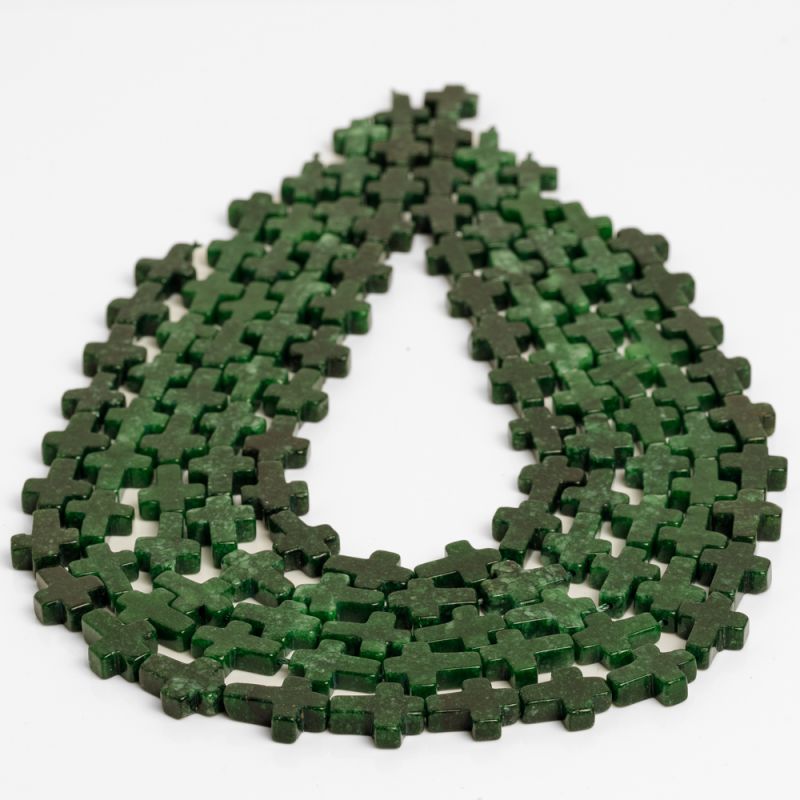 Pietre Semipretioase - Jad verde cruci 12x16 mm