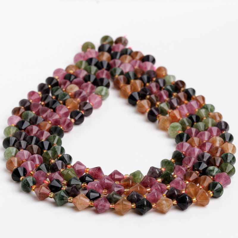 Pietre Semipretioase - Jad multicolor biconic 8.5 mm