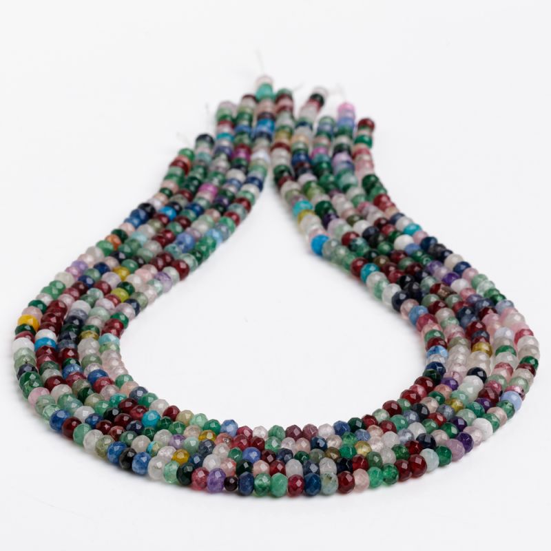 Pietre Semipretioase - Jad multicolor discuri fatetate 4.5 mm