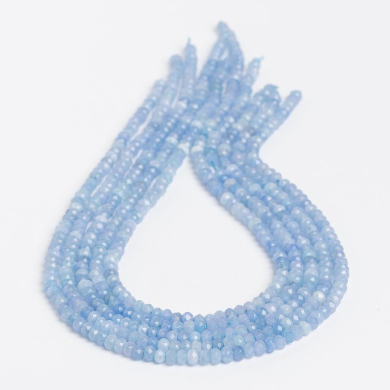 Pietre Semipretioase - Jad indigo deschis discuri fatetate 4.5 mm