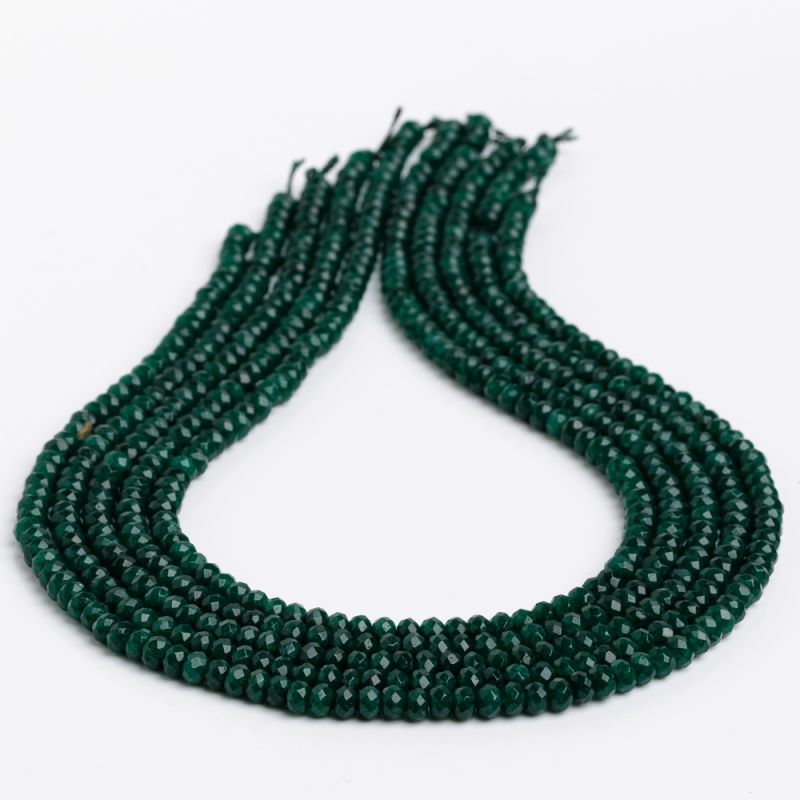 Pietre Semipretioase - Jad verde smarald discuri fatetate 4.5 mm