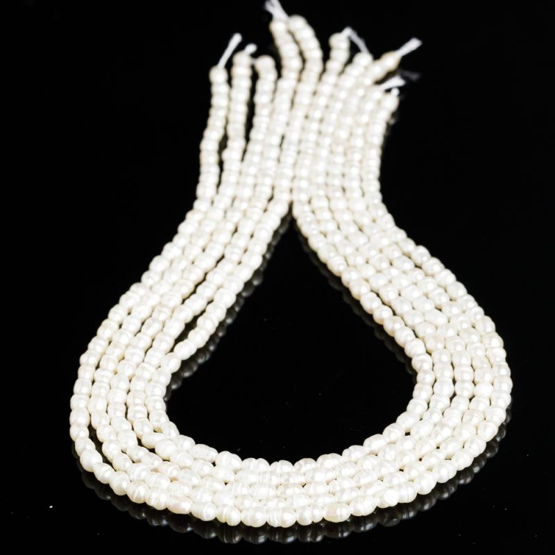 Pietre Semipretioase - Perle de cultura alb bob 3.5x4.5 mm