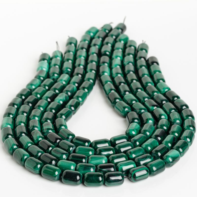 Pietre Semipretioase - Malachit natural tuburi 10x14 mm