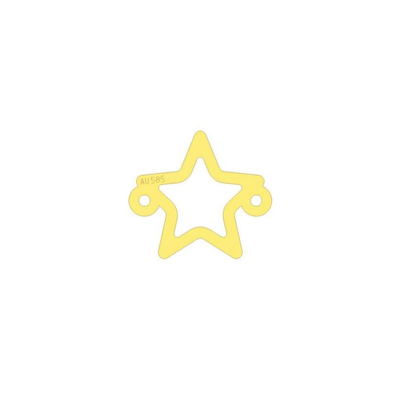 Link aur 14K steluta 9x10 mm orificiu 1 mm - 1 buc I Magazinuldepietre.ro