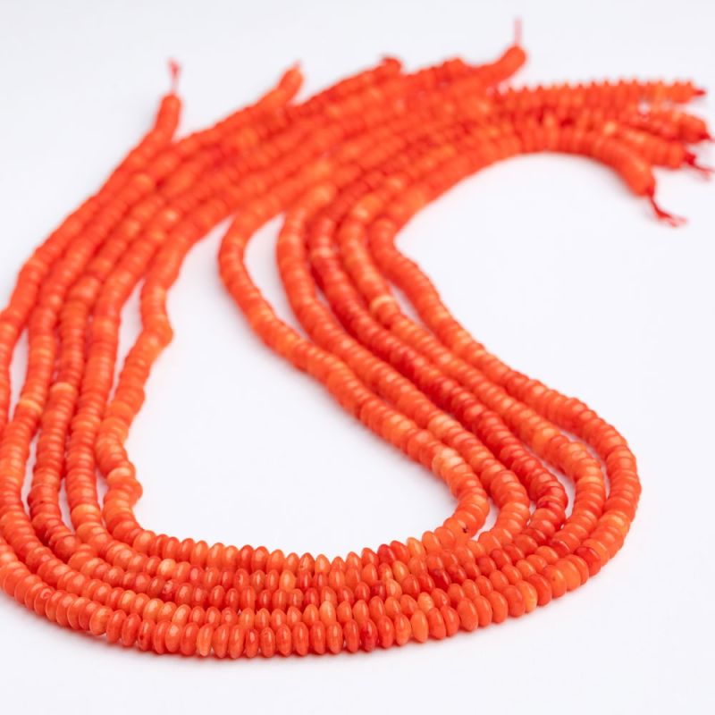 Coral portocaliu discuri taioase 4 mm I Magazinuldepietre.ro