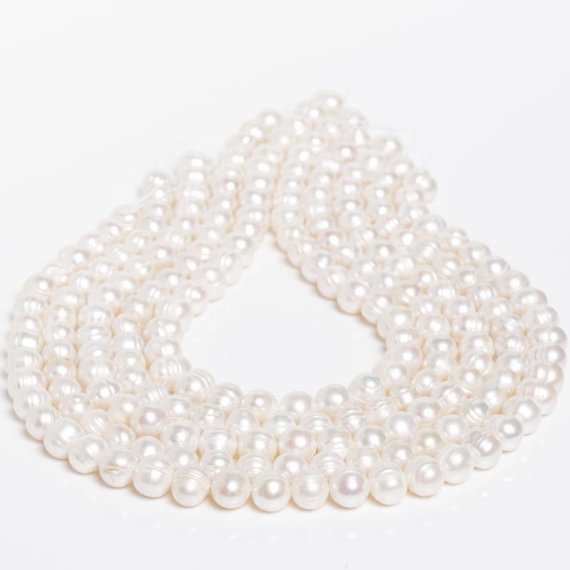 Perle de cultura alb 9-10 mm I Magazinuldepietre.ro
