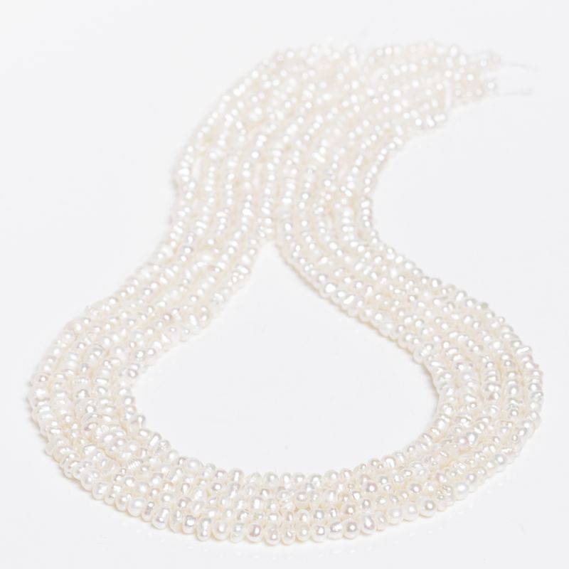 Perle de cultura alb forme neregulate 3-4 mm I Magazinuldepietre.ro