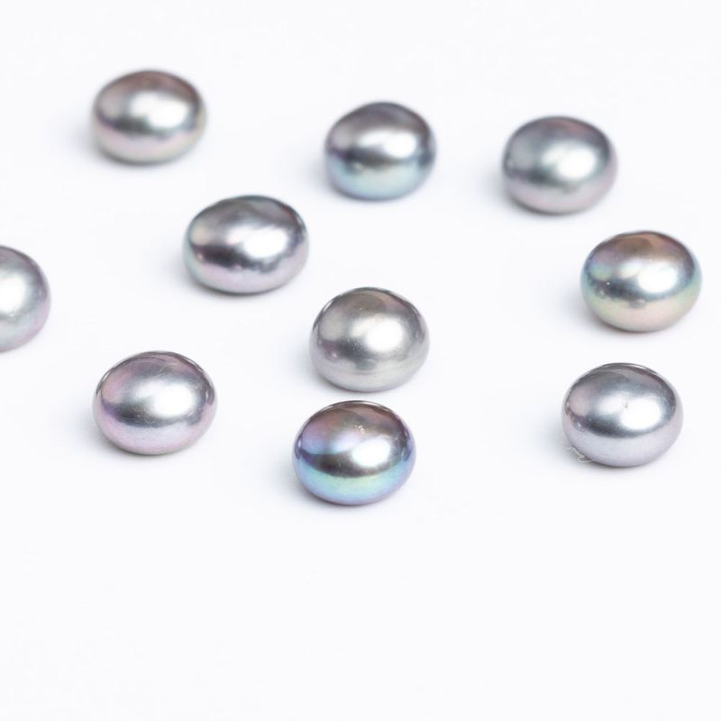 Cabosoane perle de cultura gri inchis 6 mm - 10 buc I Magazinuldepietre.ro