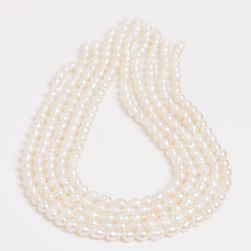 Pietre Semipretioase - Perle de cultura alb bob neregulat 5-6 mm