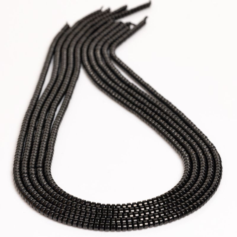 Pietre Semipretioase - Hematit placat negru discuri drepte 2x3.5 mm