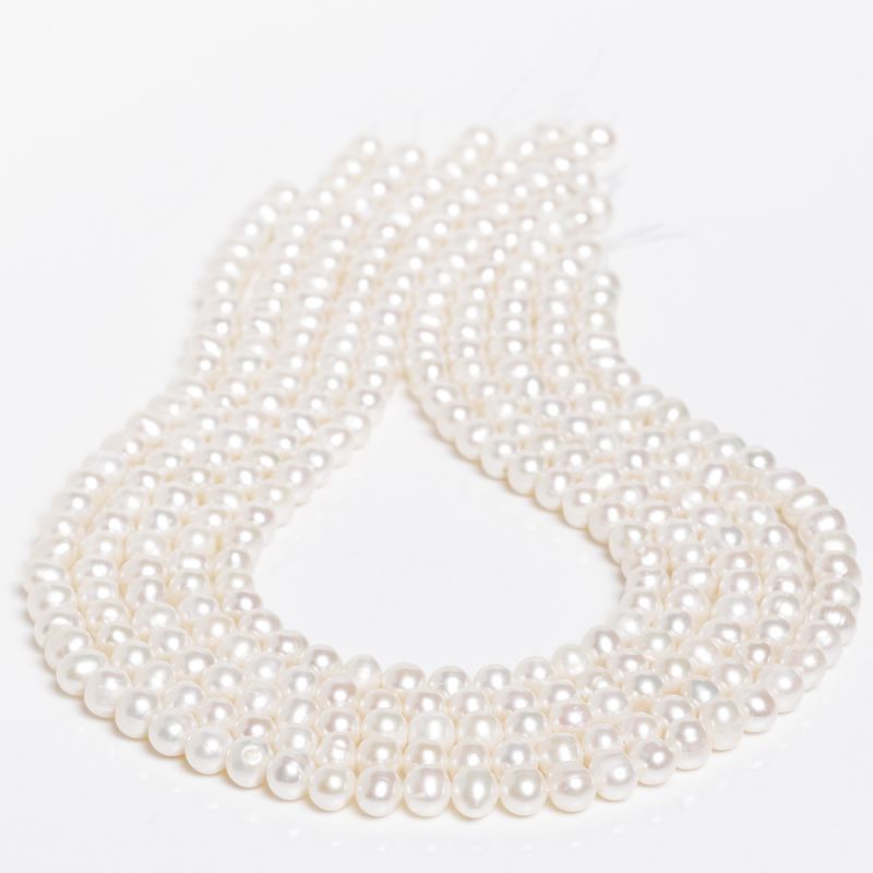 Pietre Semipretioase - Perle de cultura alb 5-6 mm V2