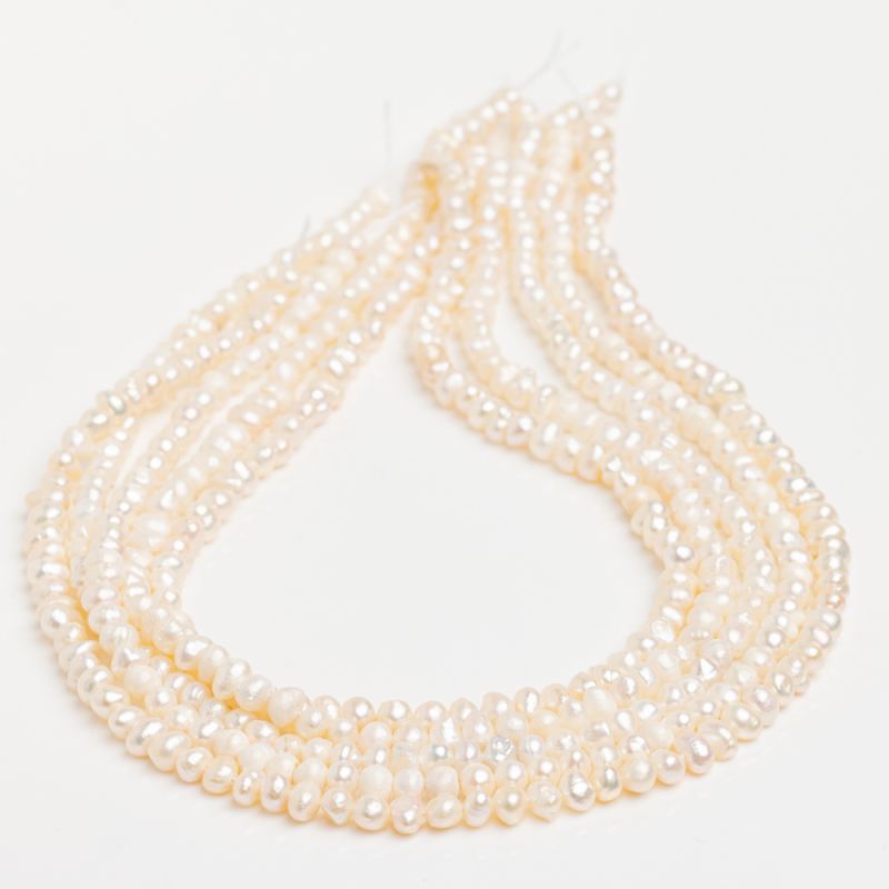 Pietre Semipretioase - Perle de cultura alb forme neregulate 4-5 mm