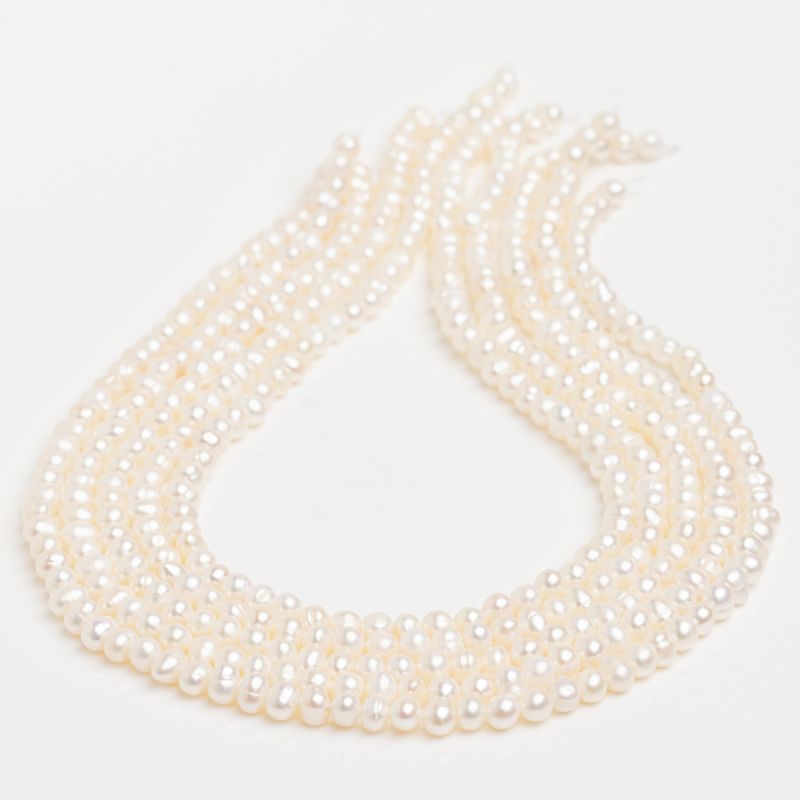 Pietre Semipretioase - Perle de cultura alb oval 5-6 mm