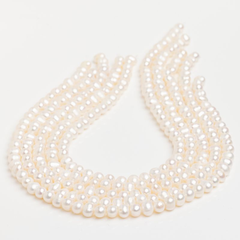 Pietre Semipretioase - Perle de cultura alb oval 7-8 mm V2
