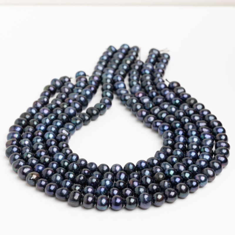 Pietre Semipretioase - Perle de cultura albastru 8-10 mm