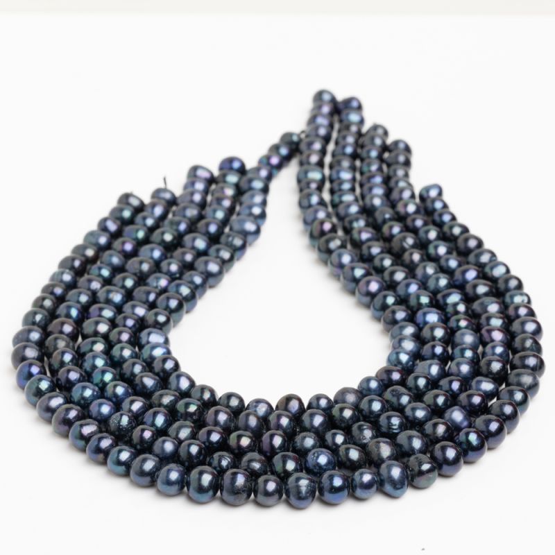 Pietre Semipretioase - Perle de cultura albastru 8-9 mm