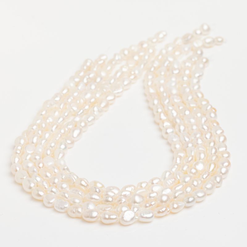 Pietre Semipretioase - Perle de cultura forme neregulate alb 6-7 mm