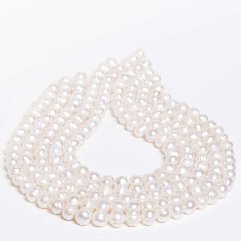Pietre Semipretioase - Perle de cultura alb 8-9 mm V1
