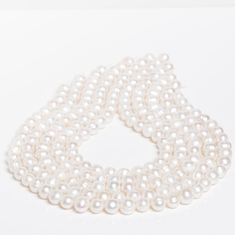 Pietre Semipretioase - Perle de cultura alb 9-10 mm V2