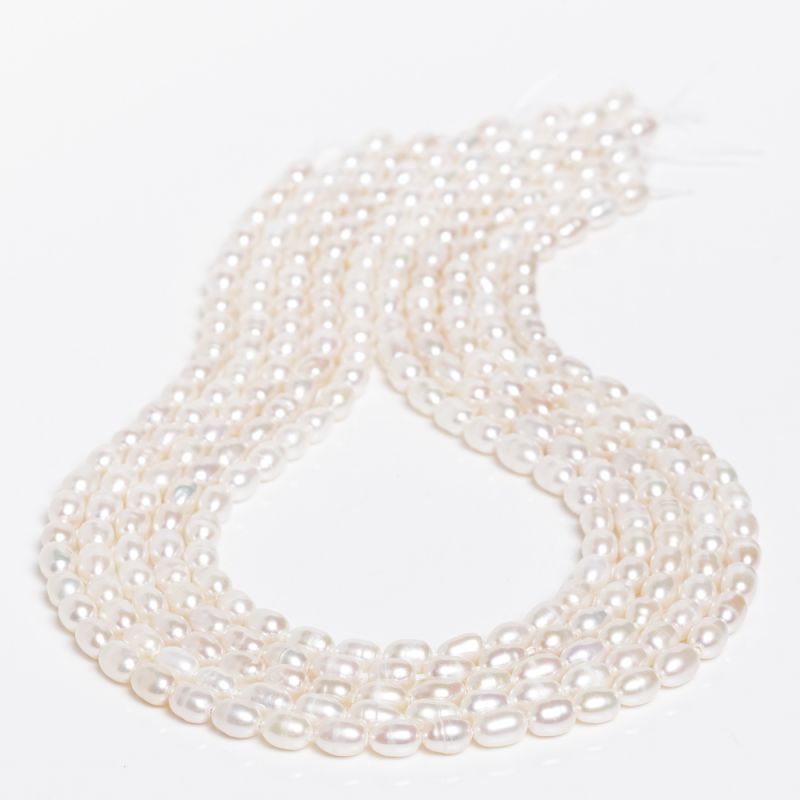 Pietre Semipretioase - Perle de cultura alb bob 5x6 mm