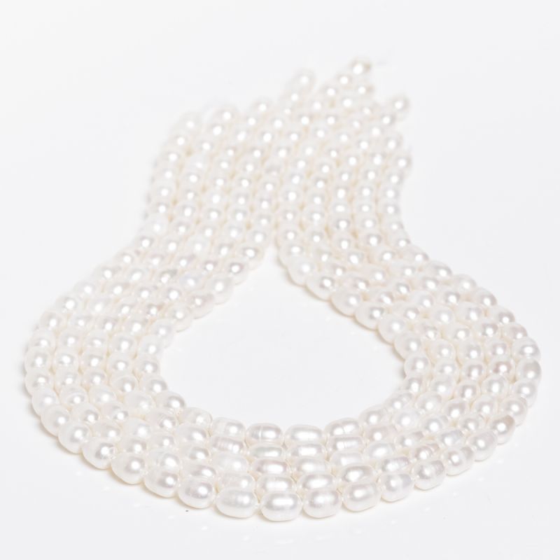 Pietre Semipretioase - Perle de cultura alb bob 5x7 mm