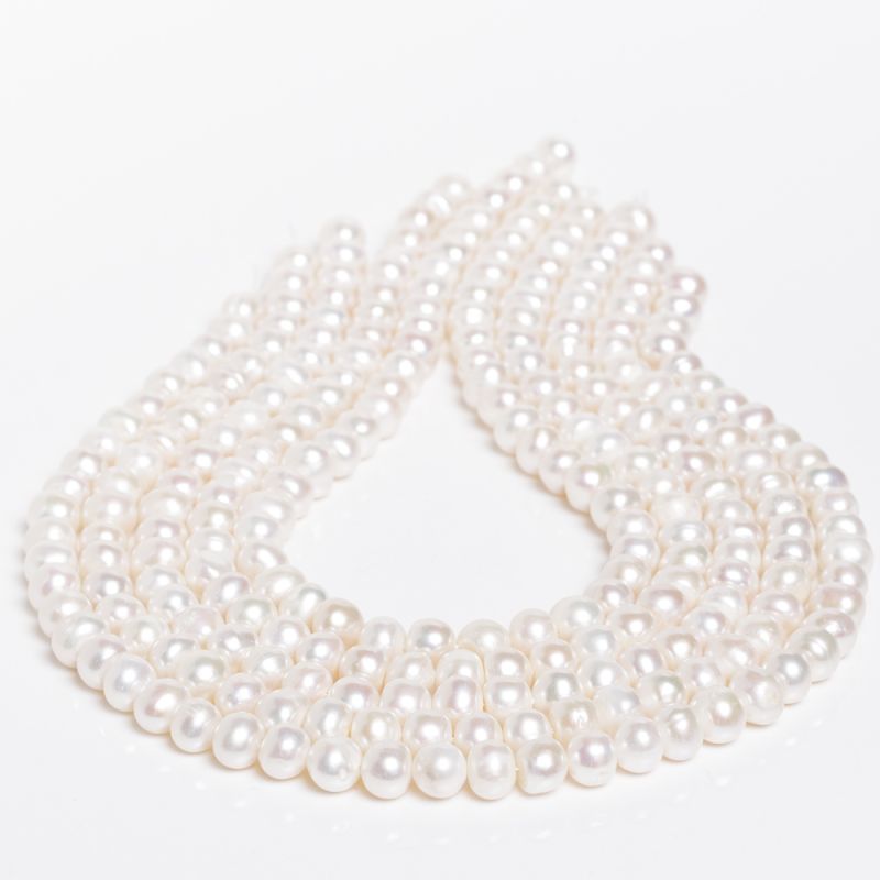 Pietre Semipretioase - Perle de cultura alb 8-9 mm V2