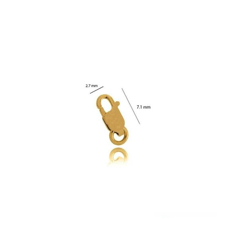 Inchizatoare carabina aur 14K ovala 7 mm - 1 buc I Magazinuldepietre.ro