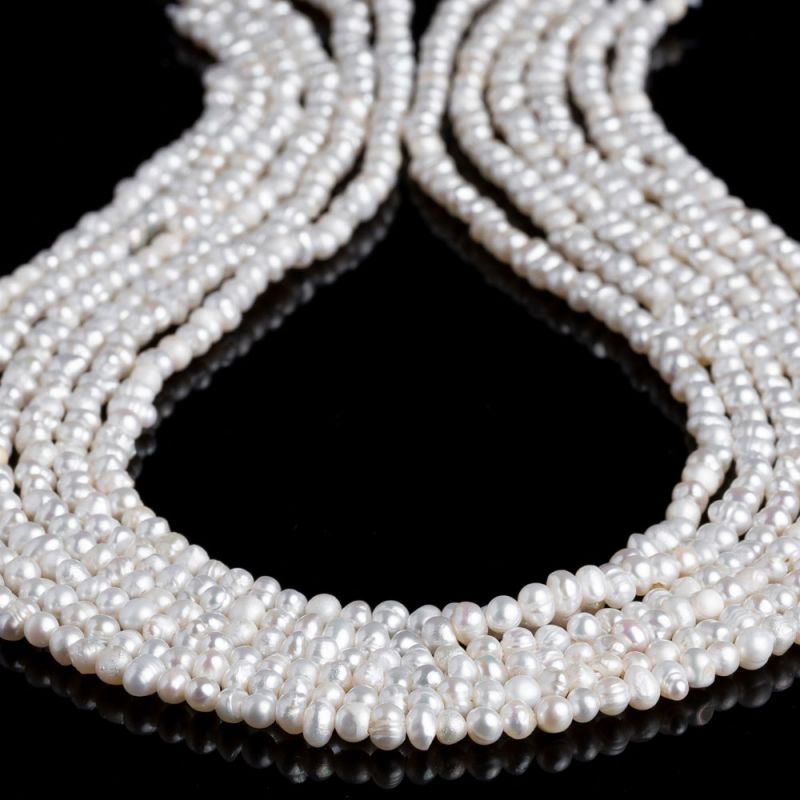 Perle de cultura alb forme neregulate 3-4 mm - magazinuldepietre.ro