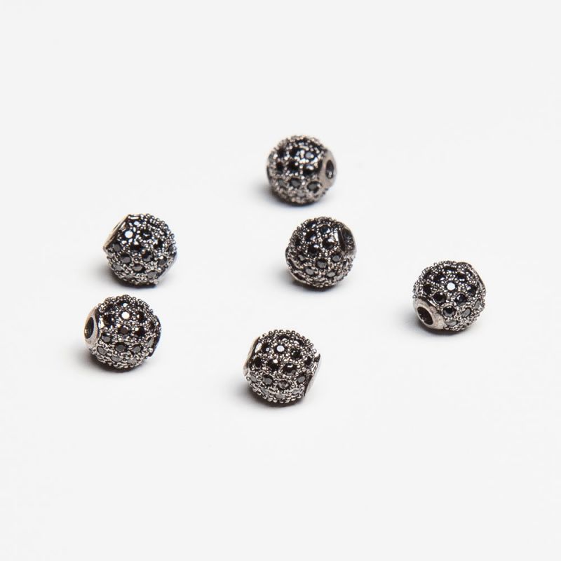Black Friday - Reduceri Rhinestone negru zirconia sfere 6 mm negru - 1 buc Promotie - magazinuldepietre.ro