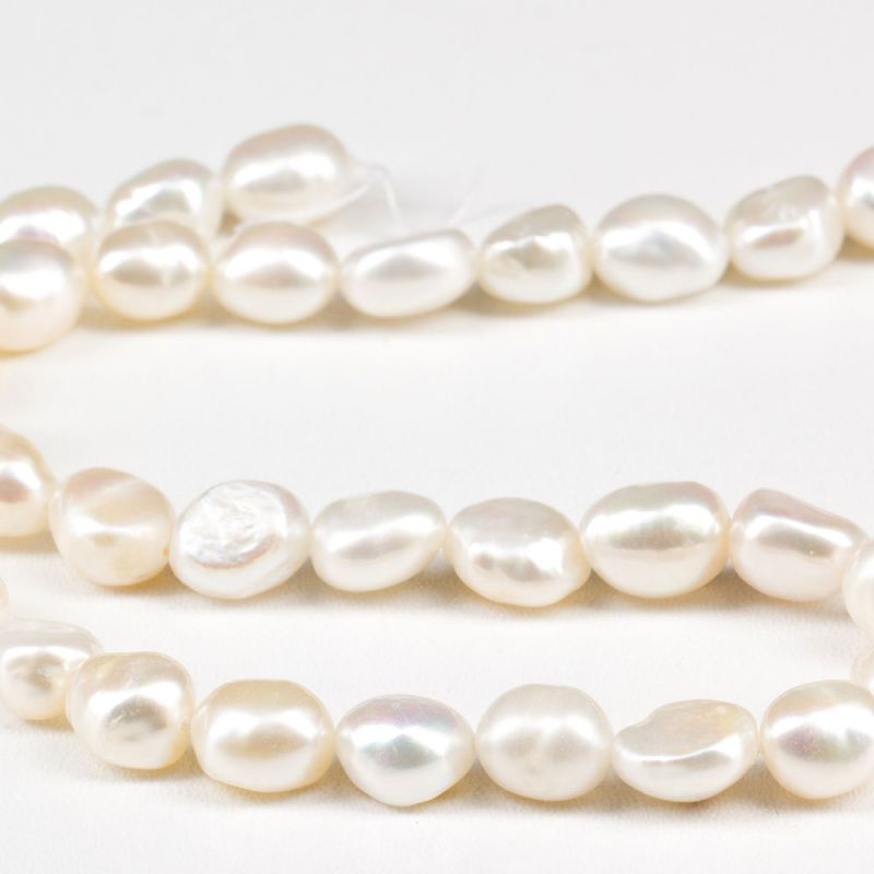 Perle de cultura alb forme neregulate 10-11 mm I Magazinuldepietre.ro - magazinuldepietre.ro