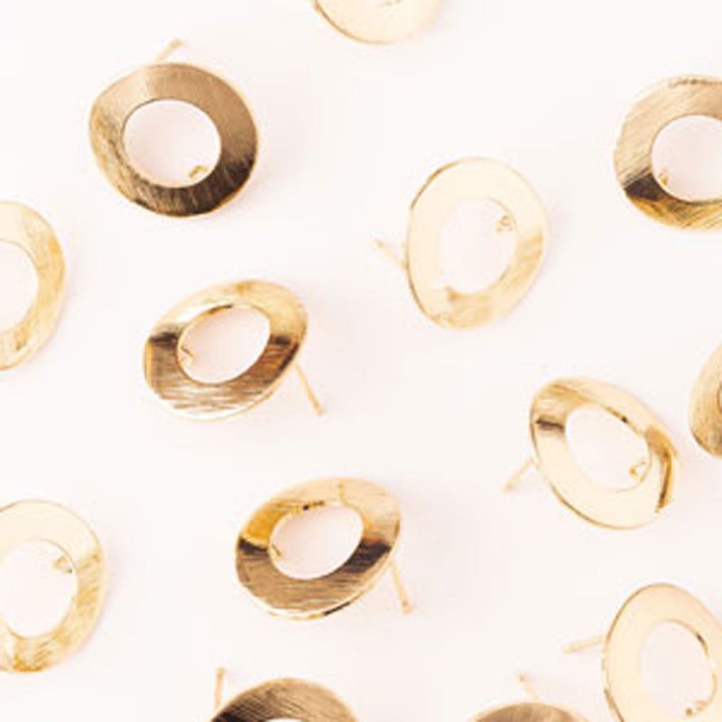 Tortite surub cupru placat auriu rotund cu gaura striatii 18 mm - 2 per - magazinuldepietre.ro