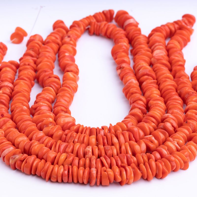 Coral portocaliu discuri neregulate 12 mm I Magazinuldepietre.ro - magazinuldepietre.ro