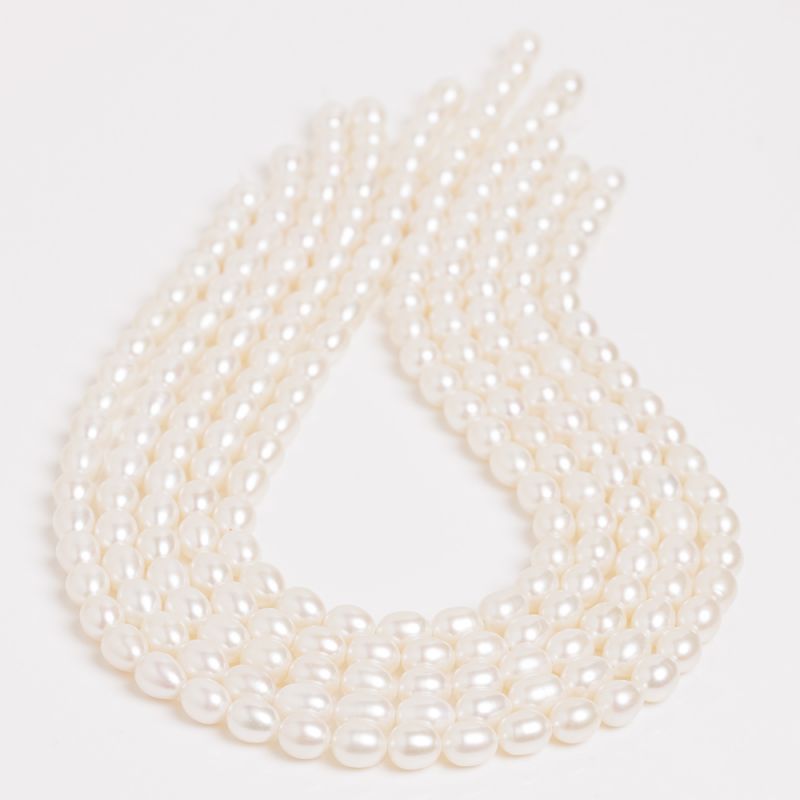 Pietre Semipretioase - Perle de cultura alb bob 7x9 mm - magazinuldepietre.ro