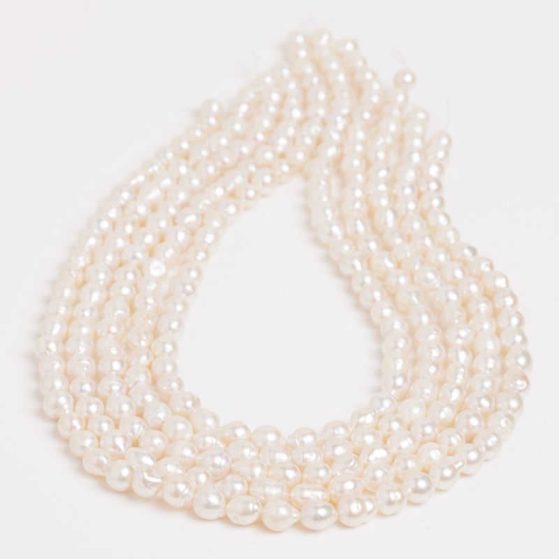 Pietre Semipretioase - Perle de cultura alb bob neregulat 6-7 mm - magazinuldepietre.ro