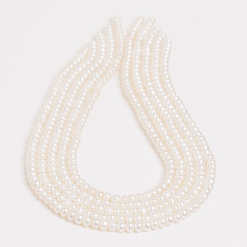Pietre Semipretioase - Perle de cultura alb discuri 5-6 mm v2 - magazinuldepietre.ro