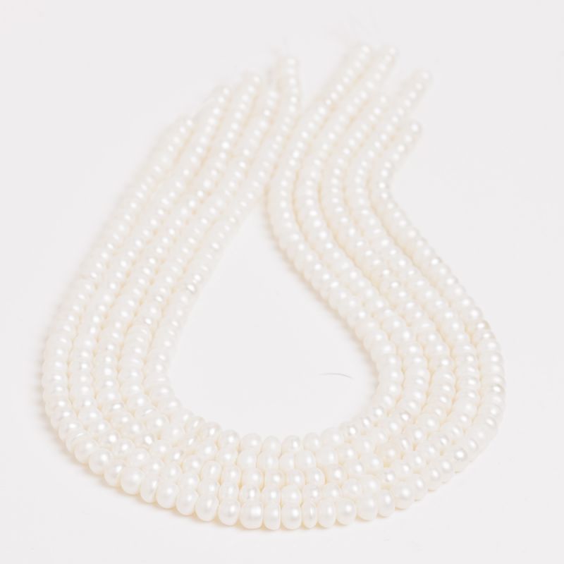 Pietre Semipretioase - Perle de cultura alb discuri 5-6 mm v3 - magazinuldepietre.ro