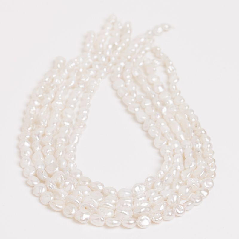 Pietre Semipretioase - Perle de cultura baroc alb 6-7 mm - magazinuldepietre.ro