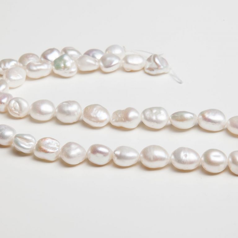 Perle de cultura alb forme neregulate 8-9 mm I Magazinuldepietre.ro - magazinuldepietre.ro