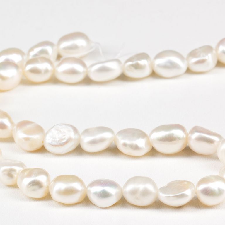 Perle de cultura alb forme neregulate 10-11 mm I Magazinuldepietre.ro - magazinuldepietre.ro